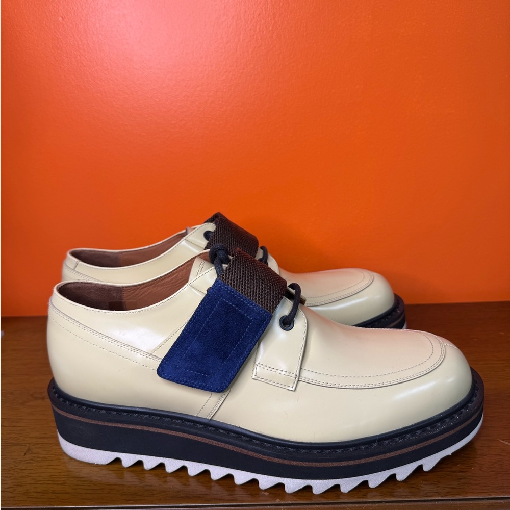 Dries Van Noten yellow leather and brown strap oxford - Picture 4 of 5